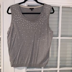 Talbots Sleeveless Sweater Top, size XL, Light Gray